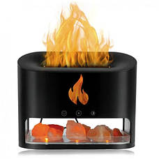 Ультразвуковий зволожувач повітря 9034 з ефектом вогню і з кристалами сольового каменю, чорний, фото 3