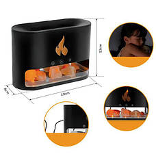 Ультразвуковий зволожувач повітря 9034 з ефектом вогню і з кристалами сольового каменю, чорний, фото 5