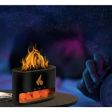Ультразвуковий зволожувач повітря 9034 з ефектом вогню і з кристалами сольового каменю, чорний, фото 2
