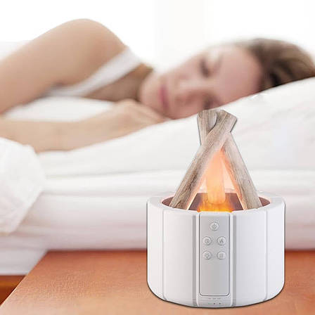 Ультразвуковий зволожувач повітря Bonfire Humidifier LY-651 "Вогнище" з ефектом полум'я + пульт, білий, фото 1