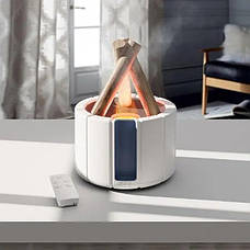 Ультразвуковий зволожувач повітря Bonfire Humidifier LY-651 "Вогнище" з ефектом полум'я + пульт, білий, фото 2