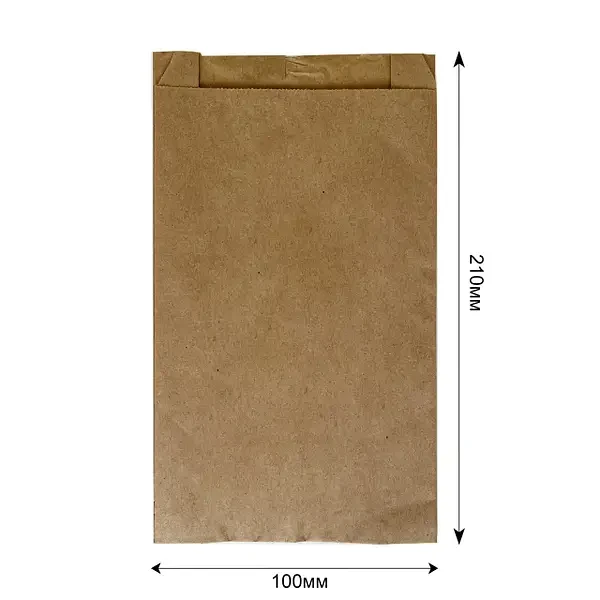 Пакет паперовий саше 210х100х40мм (100шт) з крафтового паперу, фото 1