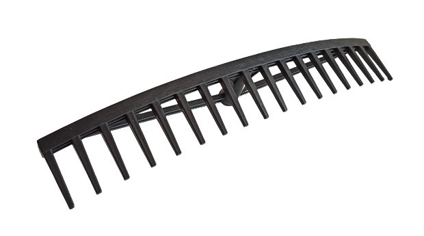Граблі пластикові штирьові Квадратний зуб чорні без держака, фото 1