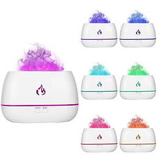 Ультразвуковий зволожувач повітря 252 з ефектом вогню і з кристалами сольового каменю, білий, фото 3