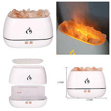 Ультразвуковий зволожувач повітря 252 з ефектом вогню і з кристалами сольового каменю, білий, фото 5