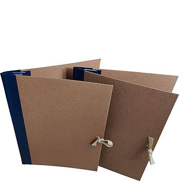 Архівна папка-листівка ЮТЕК 320х230мм корінець бумвініл 30 мм А4 з подвійним клапаном для підшивання на завязках