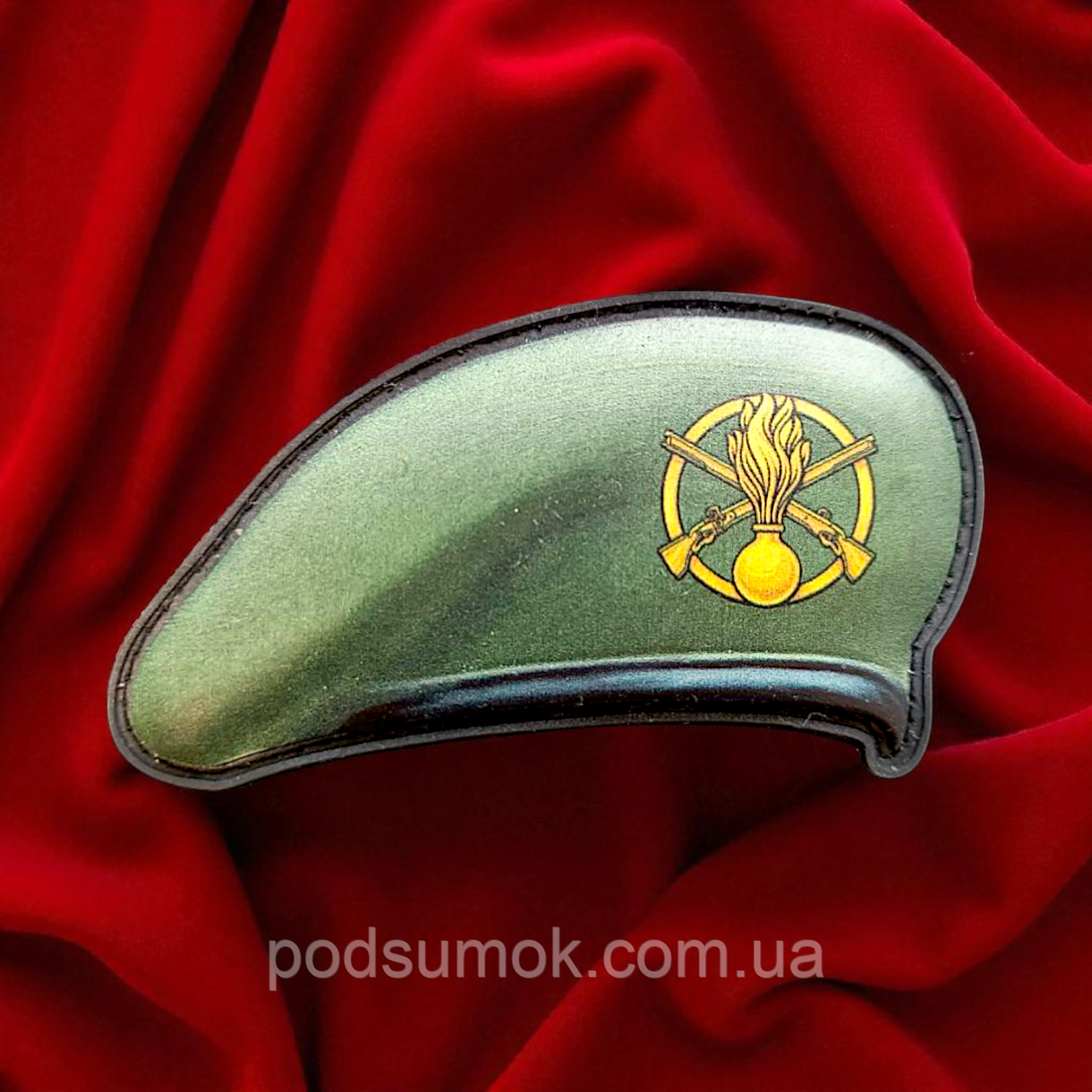 Шеврон ПВХ 3D БЕРЕТ МЕХАНІЗОВАНІ ВІЙСЬКА на липучці для велкро патч гумовий, фото 1