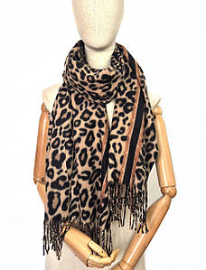 Шарф кашеміровий палантин з леопардовим принтом Леонард