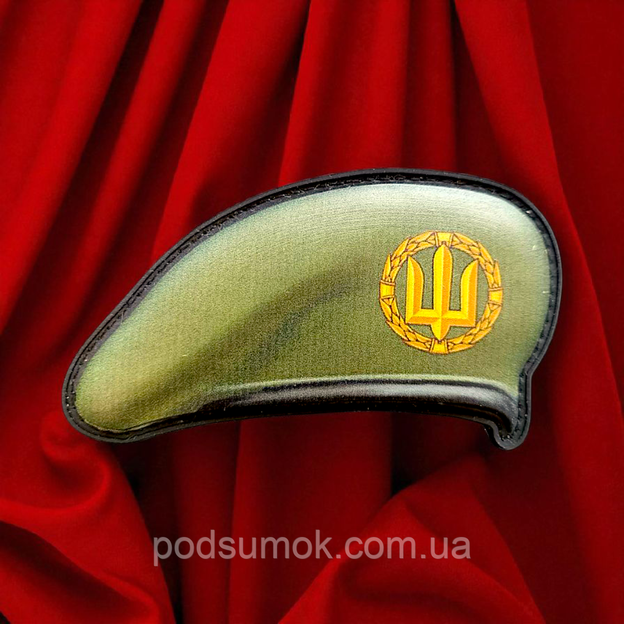 Шеврон ПВХ 3D БЕРЕТ СУХОПУТНІ ВІЙСЬКА на липучці для велкро патч гумовий, фото 1