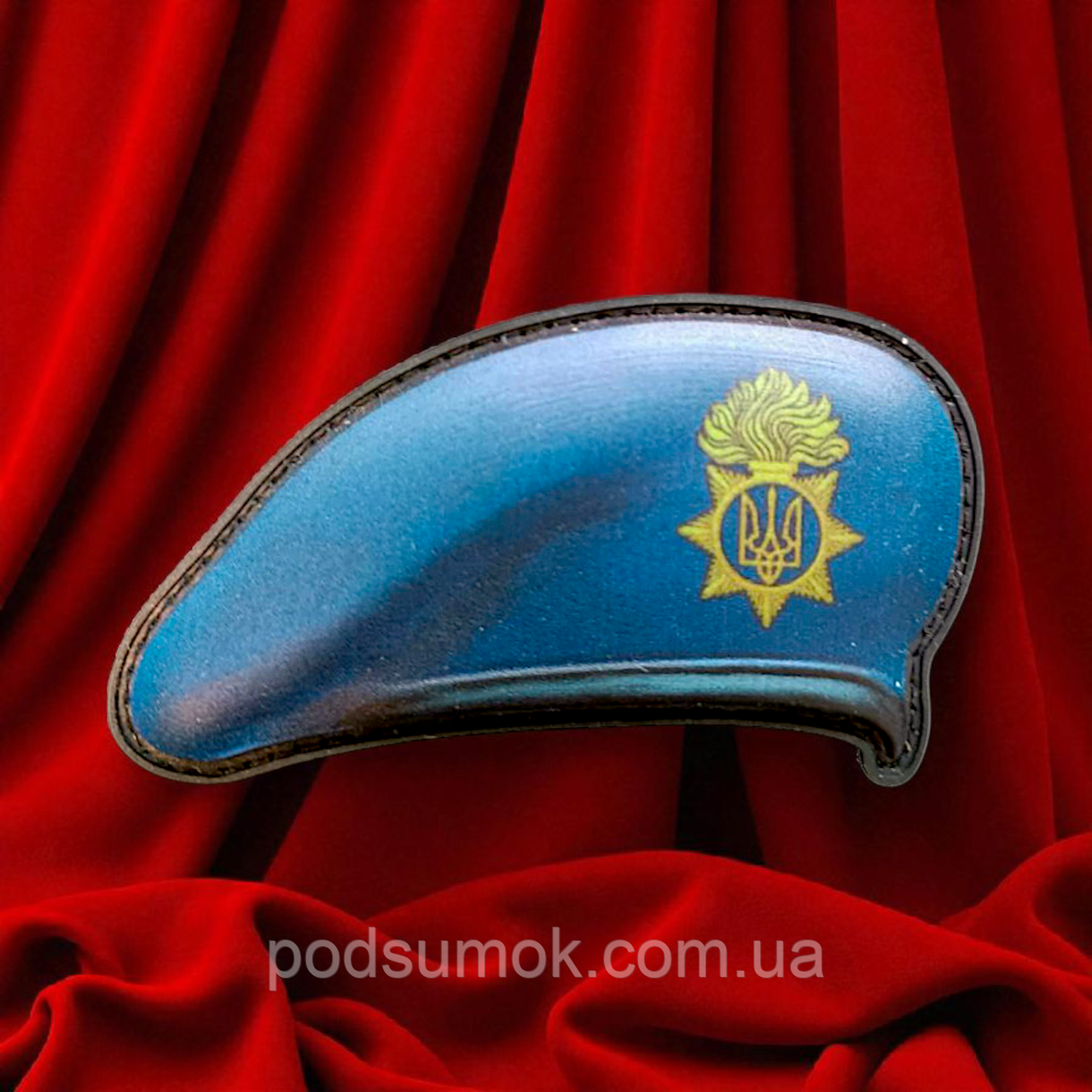 Шеврон ПВХ 3D БЕРЕТ НГУ на липучці для велкро патч гумовий, фото 1