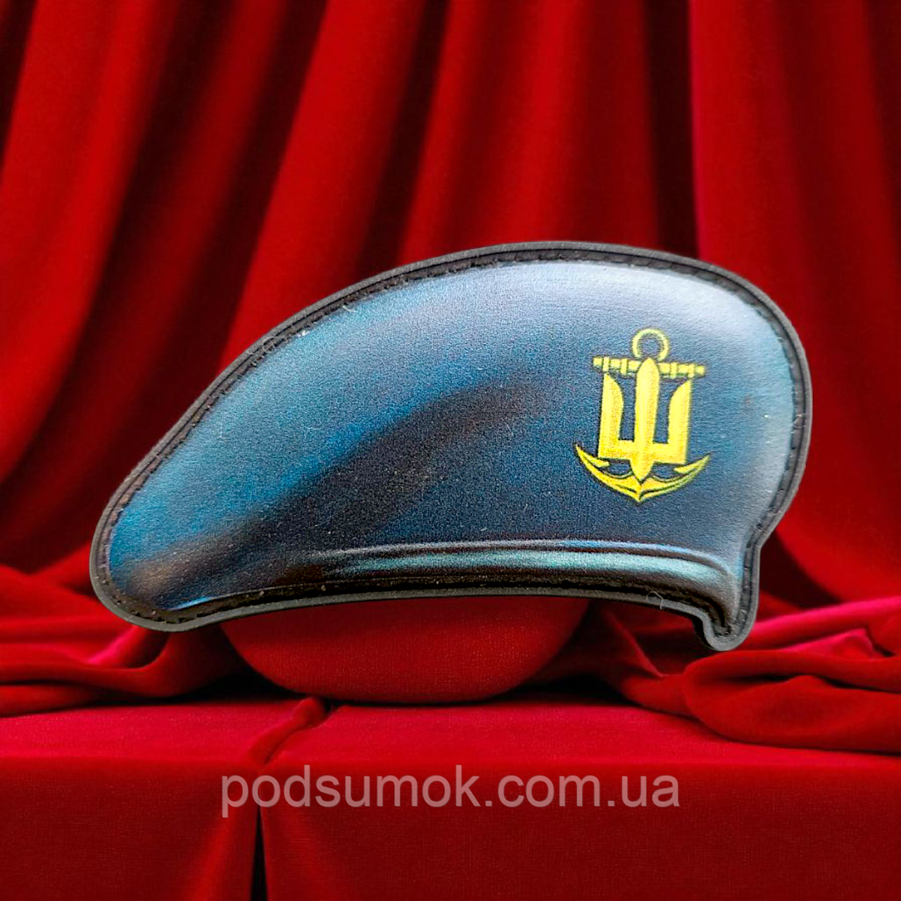 Шеврон ПВХ 3D БЕРЕТ ВІЙСЬКОВО-МОРСЬКІ СИЛИ на липучці для велкро патч гумовий, фото 1