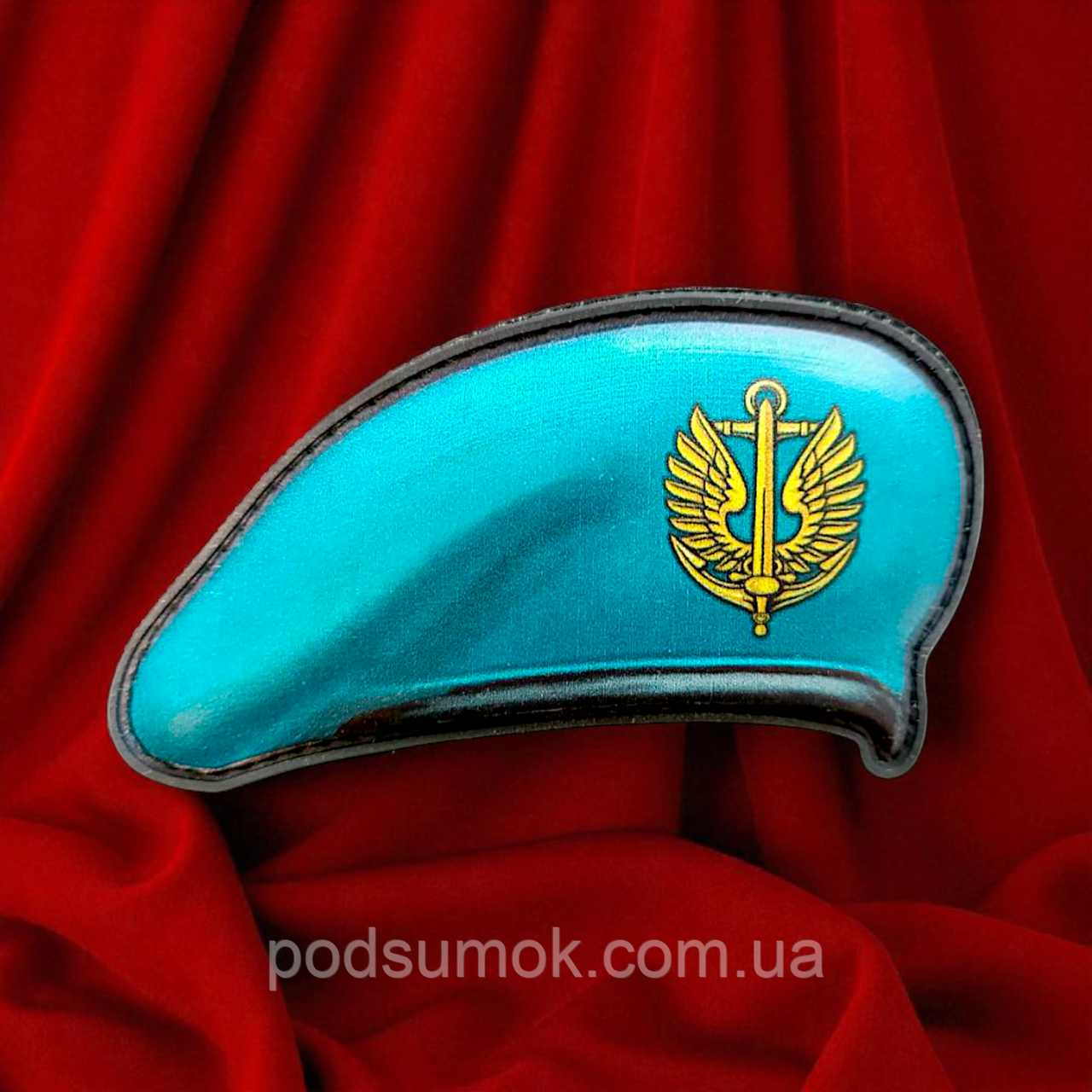 Шеврон ПВХ 3D БЕРЕТ МОРСЬКА ПІХОТА на липучці для велкро патч гумовий, фото 1