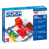 Конструктор электронный DOKA Первые шаги в электронике 15 схем набор B D70710