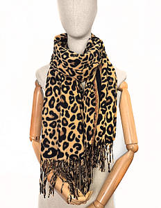 Шарф кашеміровий палантин з леопардовим принтом Леонард