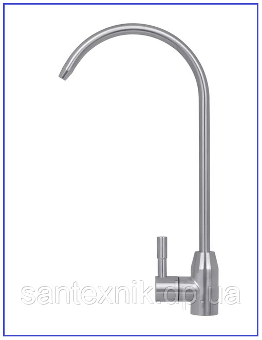 Кран для фільтрованої води ITAL "Модерн" сірий нержавіюча сталь FLT-S-SS, фото 1