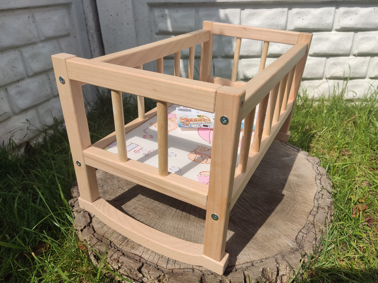 Дерев’яне ліжечко для ляльки, велике, Україна, якість! Підходить для Бебі Борн, фото 1