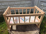 Дерев’яне ліжечко для ляльки, велике, Україна, якість! Підходить для Бебі Борн, фото 3