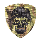 Шеврон Camotec Череп в касці (7*8) Multicam (9034)