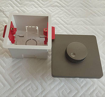 Димер вентилятора design сірий + коробка монтажна, фото 1