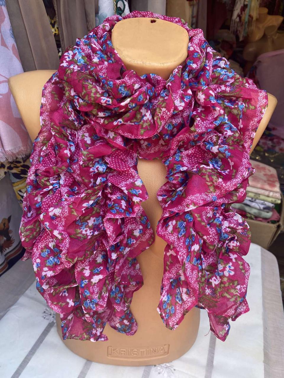 Шарф жатка віскоза тонкий розмір 50/170 різні кольори мікс 5 шт., фото 1