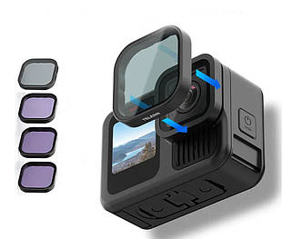 Набір фільтрів CPL/ND8/ND16/ND32 для GoPro 13 Telesin S5-FLT-13-TGP