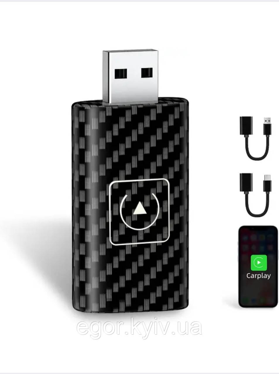 Безпровідний адаптер CarPlay для iOS та Android Auto, 2024, стабільний, простий у використанні, USB A, USB C, фото 1