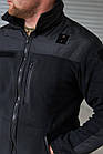 🔥 Кофта флісова Поліція нейлоновими накладками (Чорна) тактична, фліска нацполіції, поліцейська, фото 4
