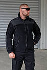 🔥 Кофта флісова Поліція нейлоновими накладками (Чорна) тактична, фліска нацполіції, поліцейська, фото 3