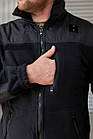 🔥 Кофта флісова Поліція нейлоновими накладками (Чорна) тактична, фліска нацполіції, поліцейська, фото 6