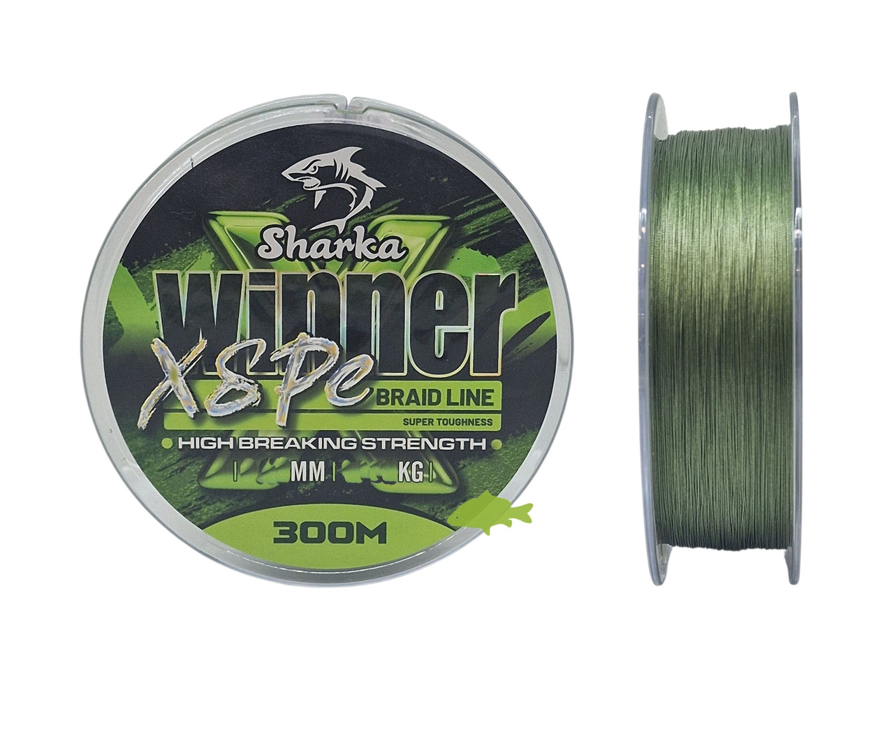 Шнур восьмижильний Shark Winner X8 PE 300м 0.12мм / 9.60кг (кол: темно-зелений), фото 1