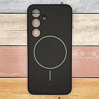 Чехол для Samsung Galaxy S24 FE микрофибра. Silicone Cover Lakshmi with MagFit. Черный матовый