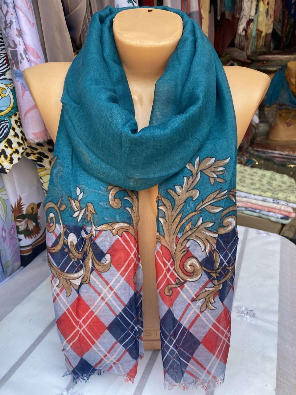 Шарф шерсть віскоза демісезон розмір 85/185 різні кольори мікс 5 шт., фото 1