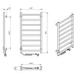 Електрична рушникосушка Flyme EF Alfa 800 L (терморегулятор + таймер) колір чорний / ліва, фото 9