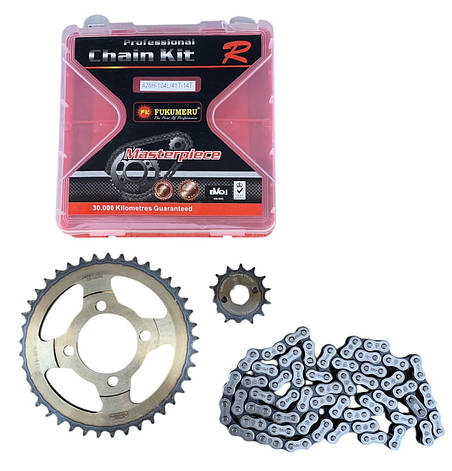 Набір зірок з ланцюгом 428H-104L / 41T-14T Дельта, Альфа (FUKUMERU), фото 1