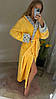 Теплий довгий жовтий махровий халат із поясом ТУРЦІЯ, фото 7