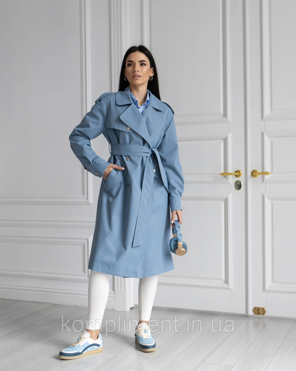 Модний молодіжний жіночий осінній тренч "Барселона", джинс, фото 1