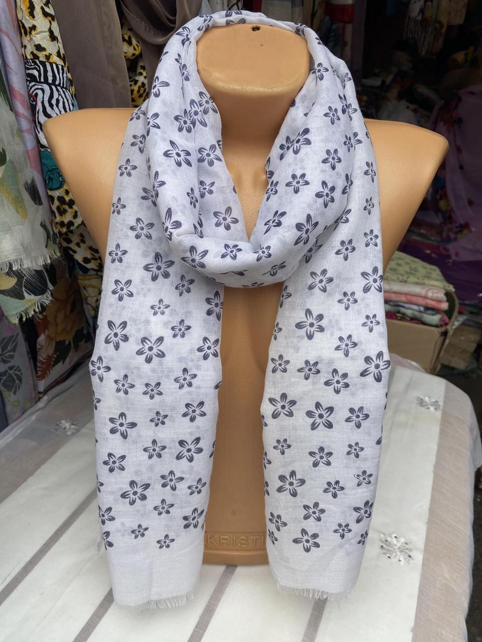 Шарф ніжний котон віскоза демісезон розмір 70/180 різні кольори мікс 5 шт., фото 1