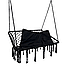 Підвісна двомісна плетена гойдалка із подушкою WCG шириною 120 см Плетене підвісне крісло для двох Чорний, фото 2