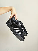 Чорні шкіряні жіночі кросівки Adidas Bad Bunny x Forum Buckle Low - демісезонні адідас форум