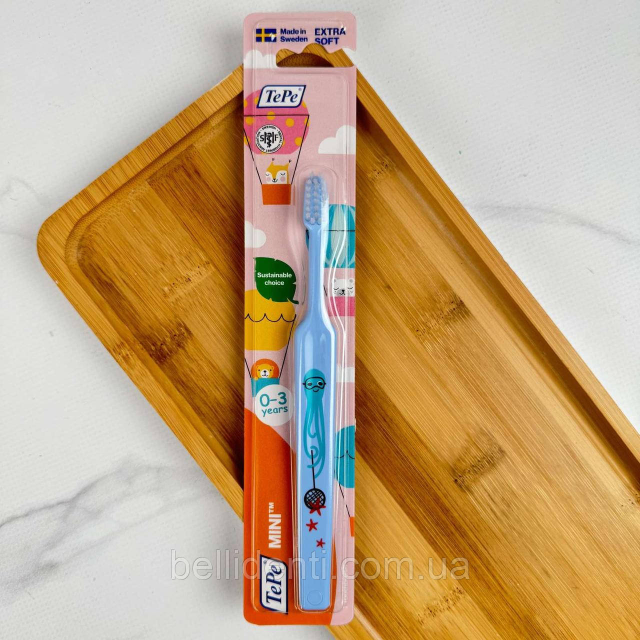 Дитяча зубна щітка TePe Mini X-soft (від 0 до 6 років), рожева Блакитний