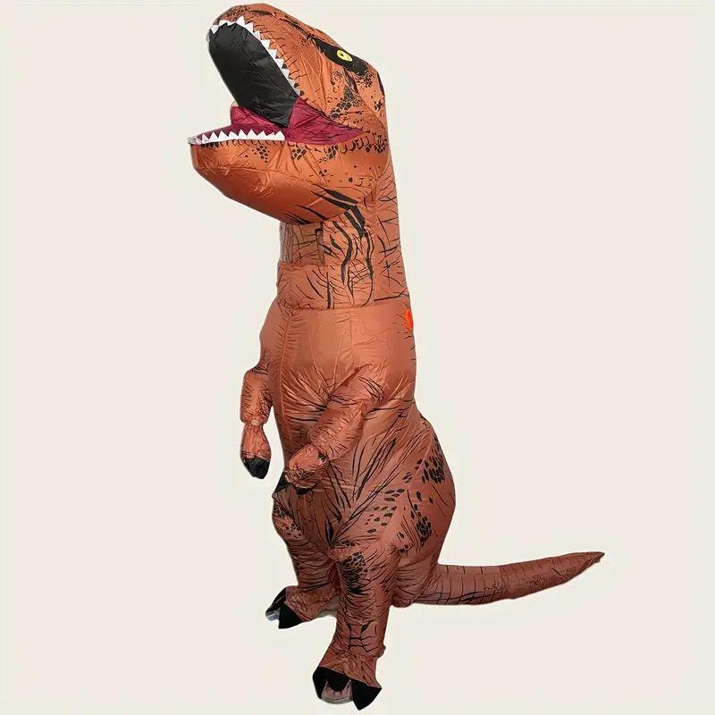 Надувний костюм Тиранозавра. Надувний костюм динозавра T-Rex коричневий, фото 1