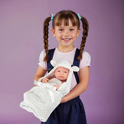 Дитяча лялька реалістичний пупс подарунок для дівчинки в наборі іграшкове немовля реборн 40 см ковдра-конверт