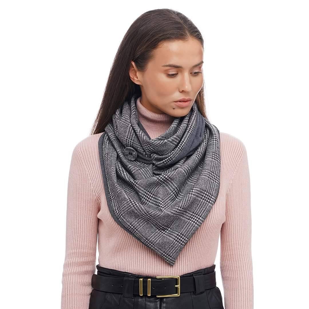 Теплий шарф MY Scarf 2-сторонній, карта, друга сторона темно-сірий, фото 1