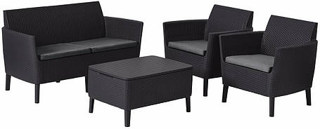 Комплект садових меблів Keter Salemo set, графіт, фото 1