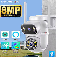 LS Vision 8MP Wi-Fi PTZ камера видеонаблюдения с двойным объективом ночным видением датчиком движения