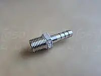 Штуцер шланговий різьбовий нержавіючий DN8 (1/4") зовн. різьба BSPP, н/ж сталь AISI304, ялинка 8 мм, Class 150