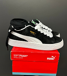 Жіночі кросівки Pиma Suede XL Black White кеди Пума чорно-білі замшеві