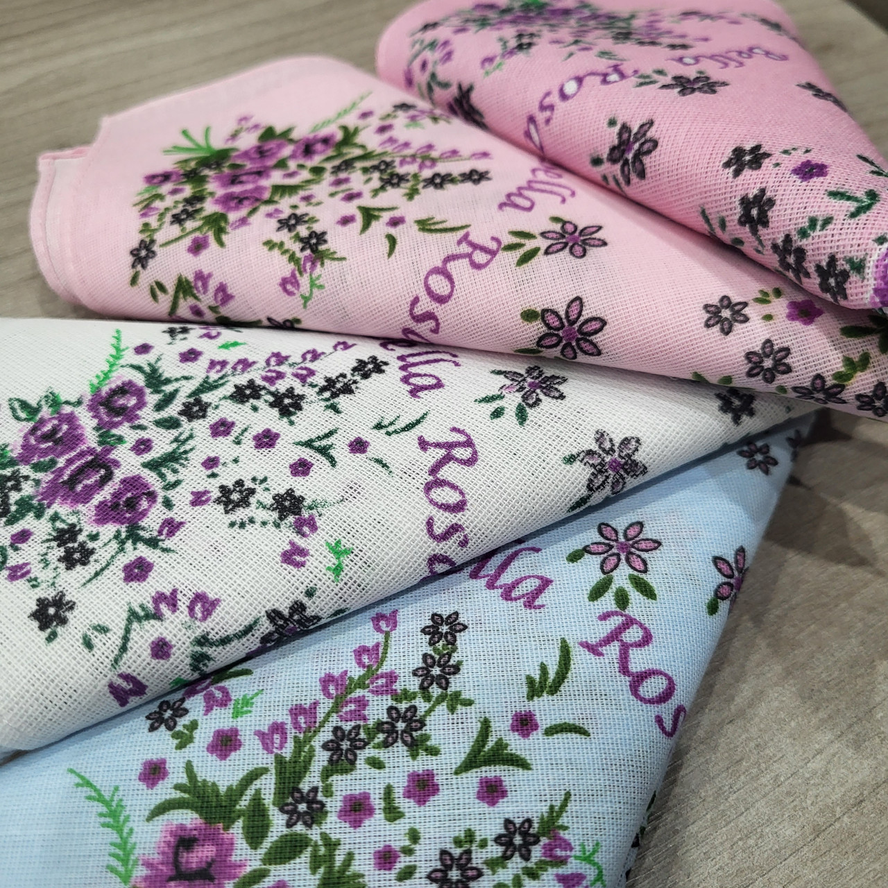 Хустка носова жіноча 30*30 100% cotton принт Bella Rosa, фото 1