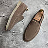 Лофери, туфлі чоловічі бежеві замшеві (натуральна замша) для чоловіків на весну осінь, розміри 40-45, фото 4