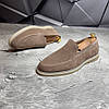 Лофери, туфлі чоловічі бежеві замшеві (натуральна замша) для чоловіків на весну осінь, розміри 40-45, фото 3